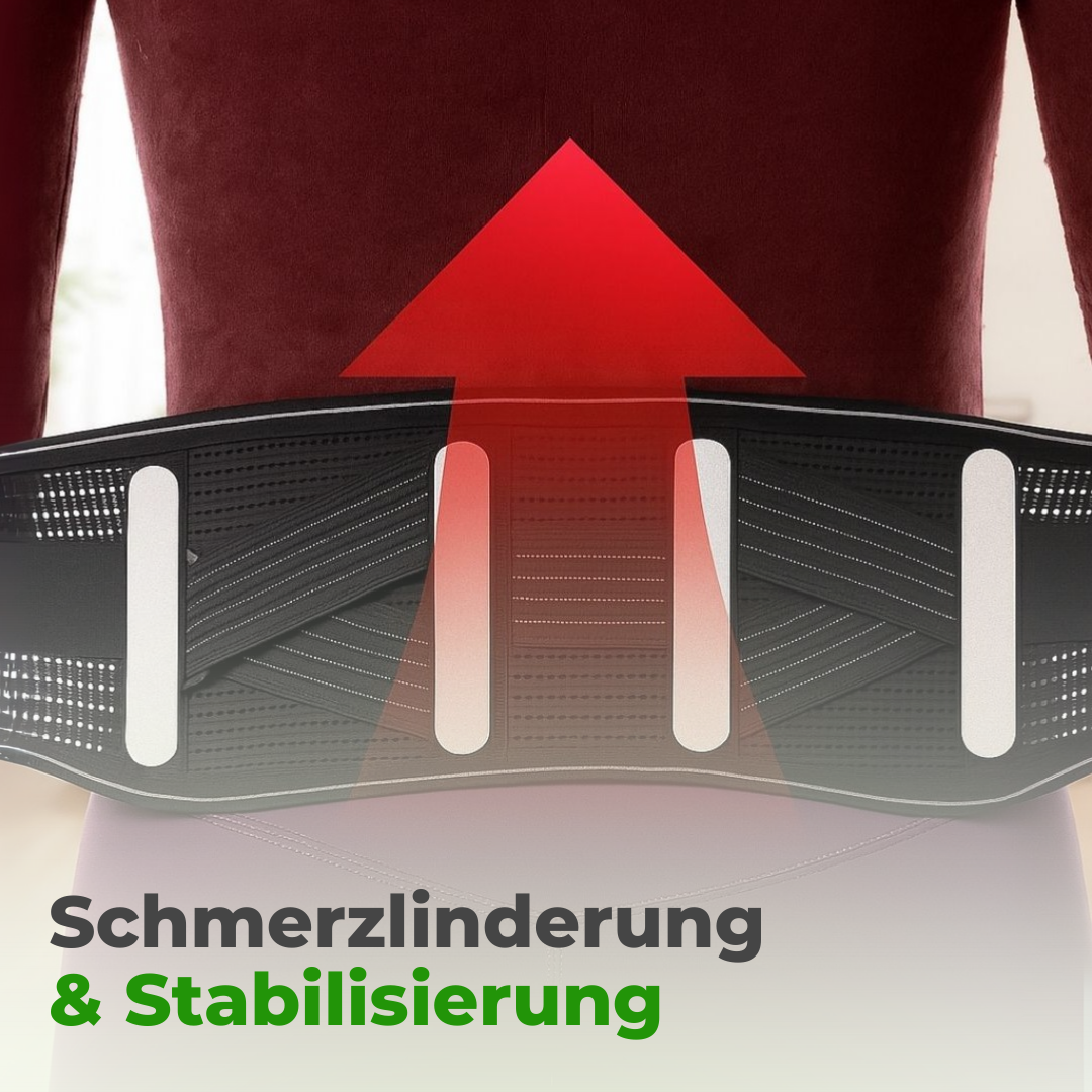 LumbraX – Stabiler Rückenstützgürtel zur Linderung von Schmerzen im unteren Rücken & Stabilisierung der Lendenwirbelsäule