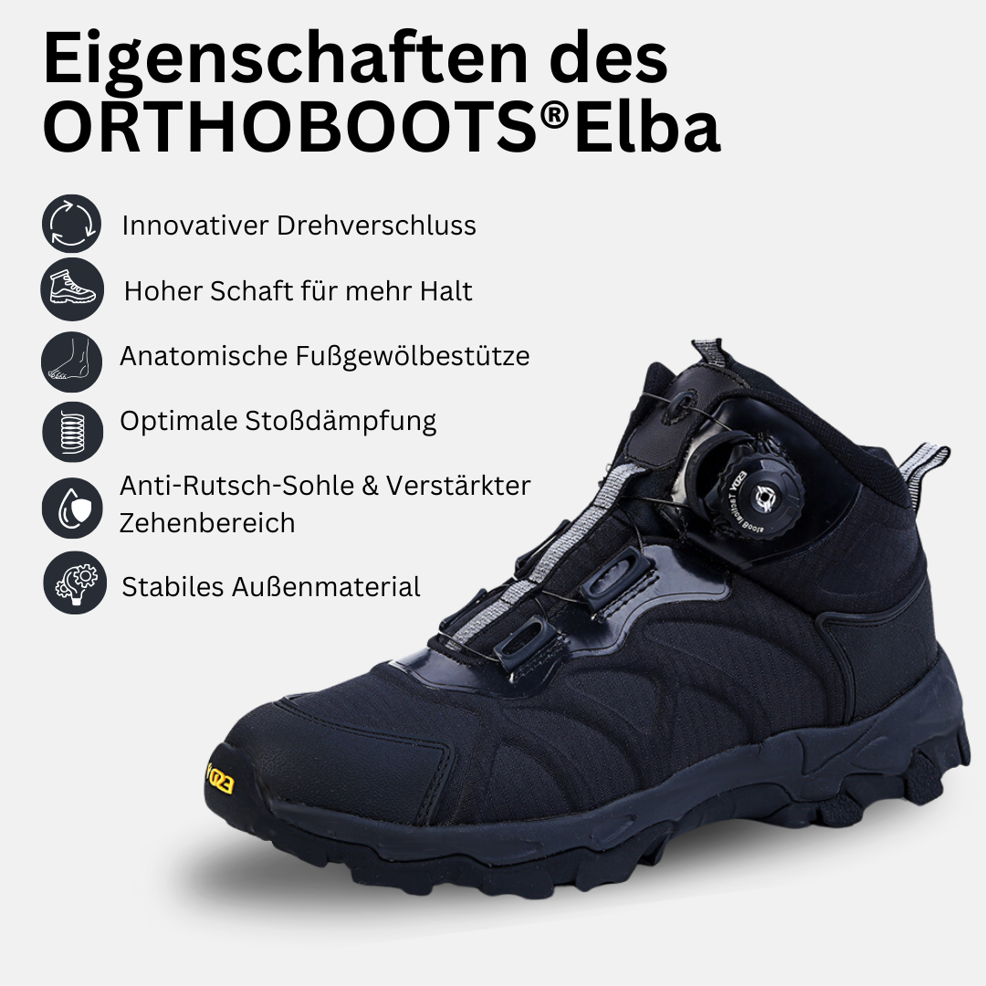 ORTHOBOOTS® Elba - orthopädische Outdoor- & Wanderschuhe mit innovativem Drehverschluss & hohem Schaft